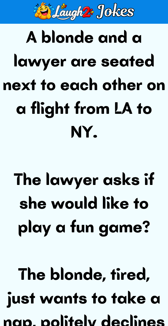 A blonde and a lawyer in flight