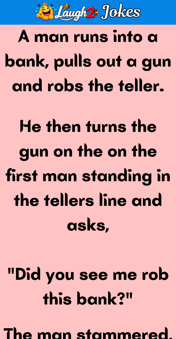 A man runs into a bank and robs the teller