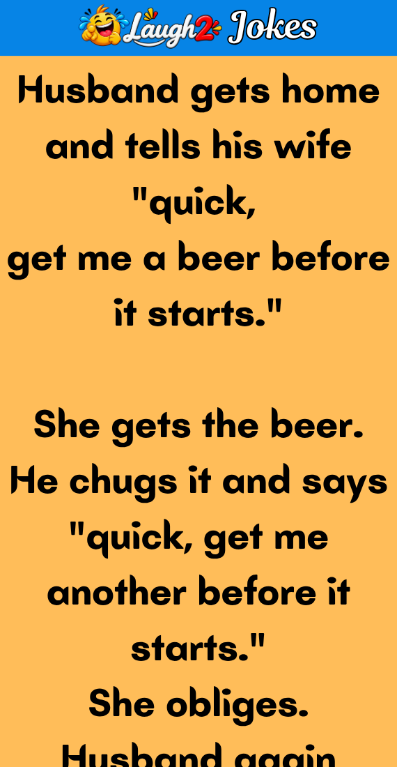 Husband gets home and tells his wife