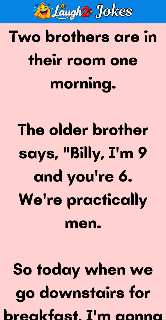 Two brothers are in their room one morning