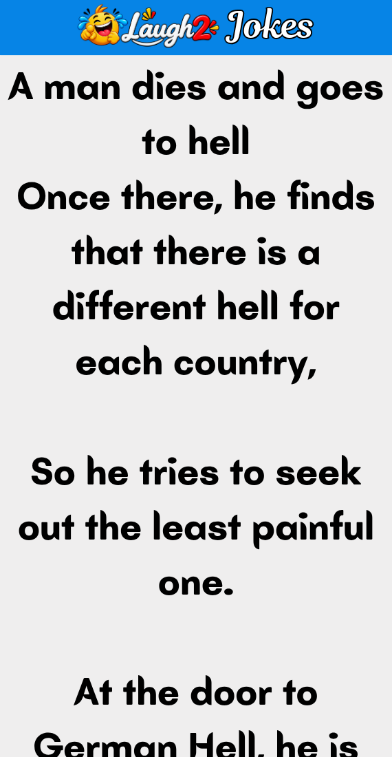 A man dies and goes to hell