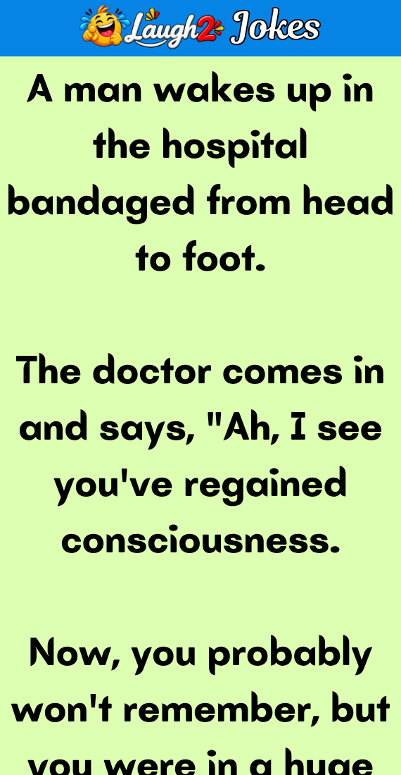 A man wakes up in the hospital