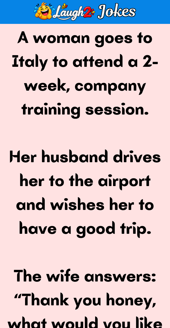 A woman goes to Italy to attend a 2-week